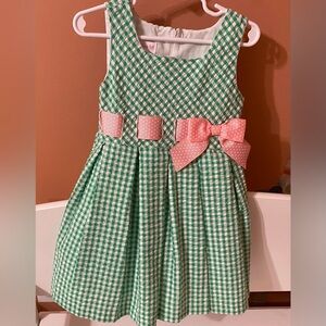 Bonnie Jean Green and White Plaid Dress Sz 3T